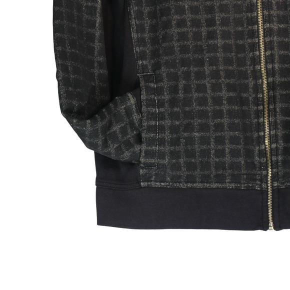 Rock Republic Jacket Mens XXL Black Windowpane Hoodie Pocket Full Zip Sweatshirt - Picture 7 of 10